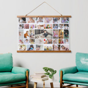 Design Your Own 35 Photo Collage Poster Hanging Tapestry