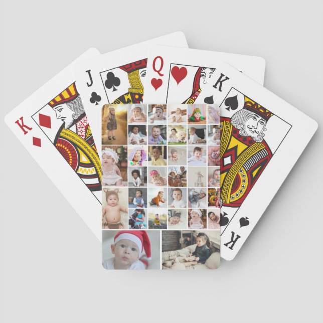Design Your Own 35 Photo Collage Poster Poker Cards (Back)