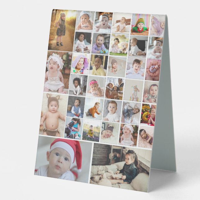 Design Your Own 35 Photo Collage Poster Table Tent (Front)