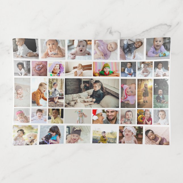 Design Your Own 35 Photo Collage Poster Trinket Tray (Front)
