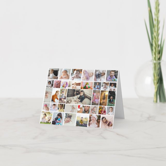 Design Your Own 35 Photo Collage Thank You Card (Front)