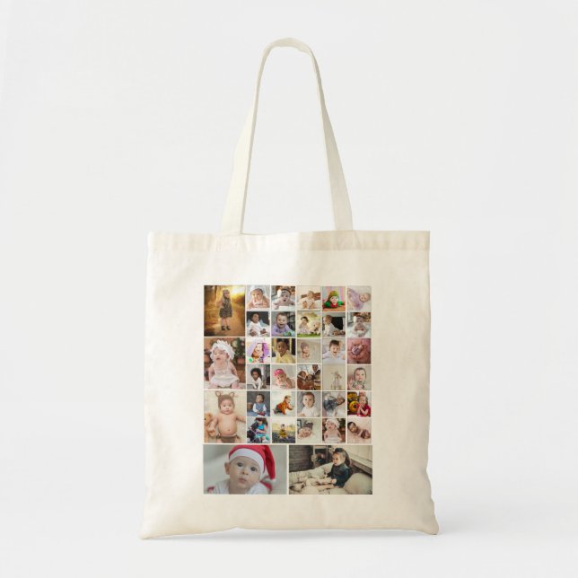 Design Your Own 35 Photo Collage Tote Bag (Front)