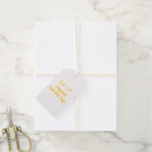 Design Your Own 3.5" x 2" Luggage Gold Cotton Foil Gift Tags