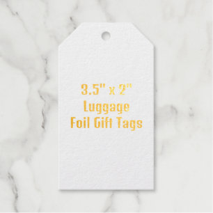 Design Your Own 3.5" x 2" Luggage Gold Foil Gift Tags