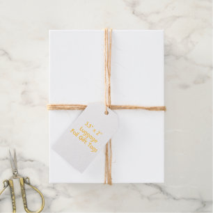 Design Your Own 3.5" x 2" Luggage Gold Jute Foil Gift Tags