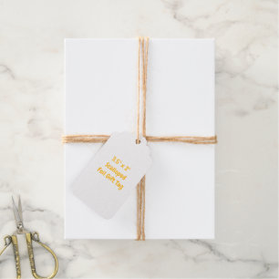 Design Your Own 3.5" x 2" Scalloped Gold Jute Foil Gift Tags