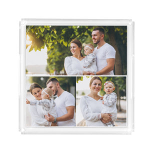 Design Your Own 3 Photo Collage Acrylic Tray