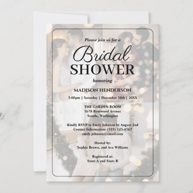 Design Your Own 3 Photo Collage Bridal Shower Invitation (Front)