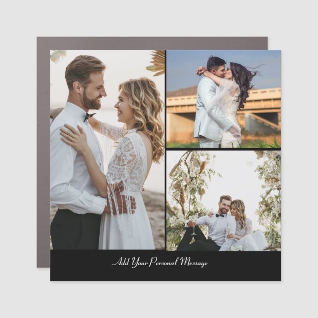 Design Your Own 3 Photo Collage Car Magnet (Front)