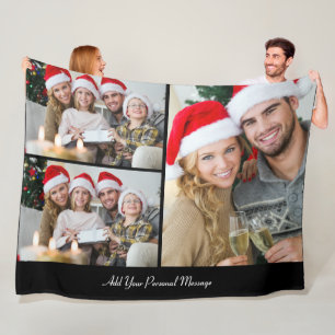 Design Your Own 3 Photo Collage Fleece Blanket