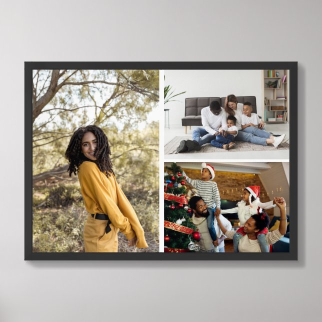 Design Your Own 3 Photo Collage Framed Art (Framed Front)