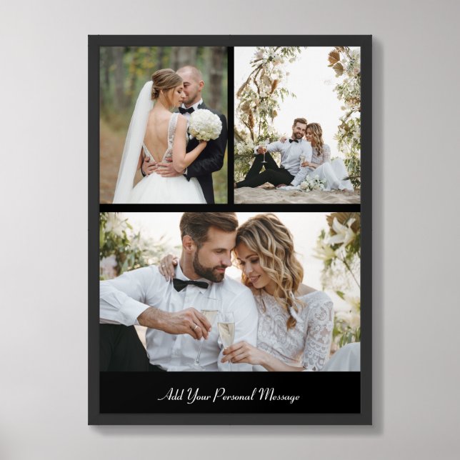 Design Your Own 3 Photo Collage Framed Art (Framed Front)