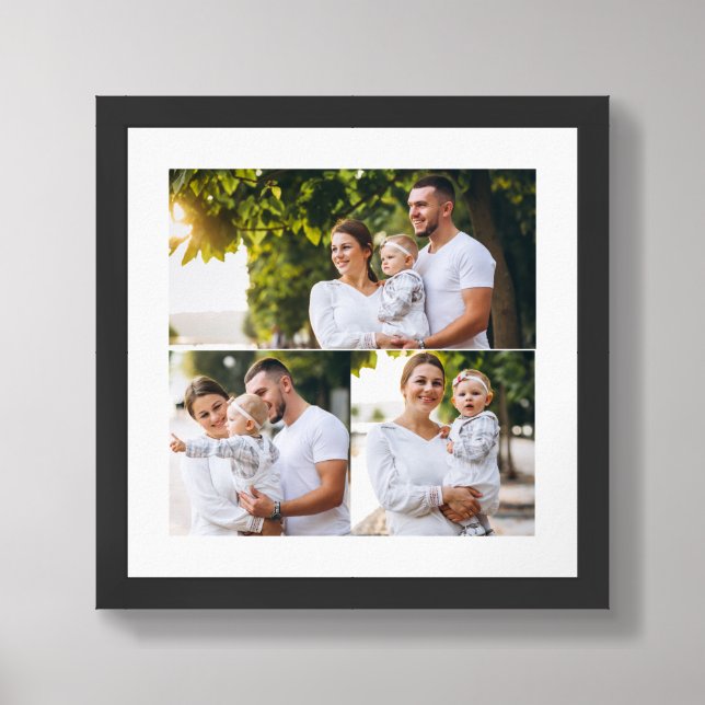Design Your Own 3 Photo Collage Framed Art (Framed Front)