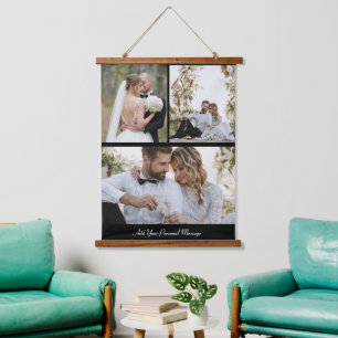 Design Your Own 3 Photo Collage Hanging Tapestry