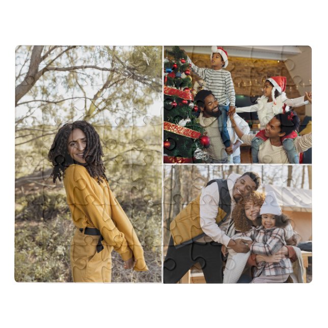Design Your Own 3 Photo Collage Jigsaw Puzzle (Puzzle Horizontal)