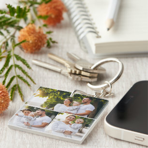 Design Your Own 3 Photo Collage Keychain