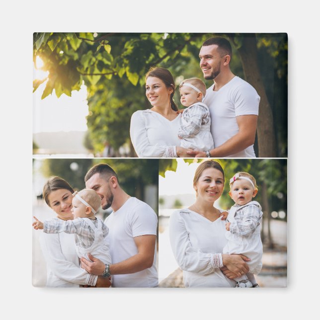 Design Your Own 3 Photo Collage Magnet (Front)
