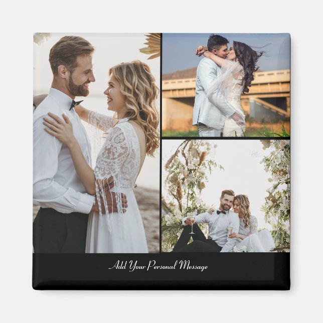 Design Your Own 3 Photo Collage Magnet (Front)