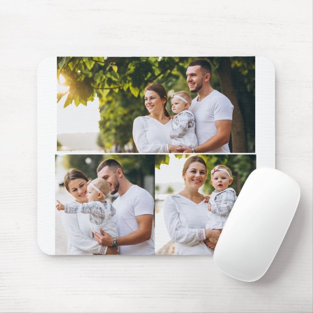 Design Your Own 3 Photo Collage Mouse Pad (With Mouse)