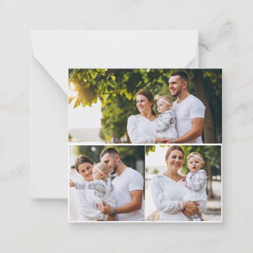 Design Your Own 3 Photo Collage Note Card