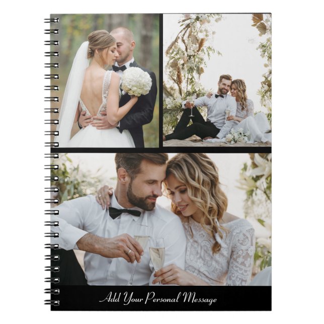 Design Your Own 3 Photo Collage Notebook (Front)