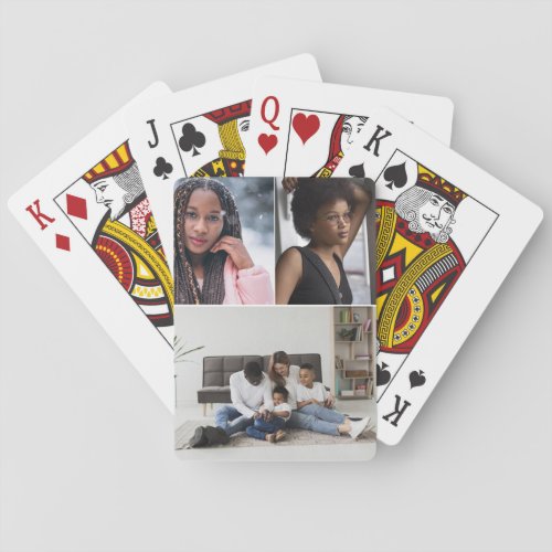 Design Your Own 3 Photo Collage Playing Cards
