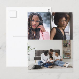 Design Your Own 3 Photo Collage Postcard