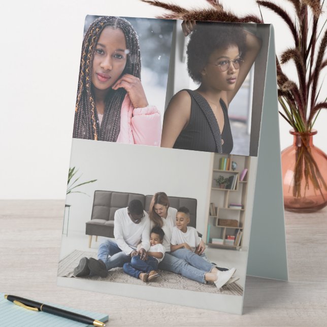 Design Your Own 3 Photo Collage Table Tent (In SItu (Table))