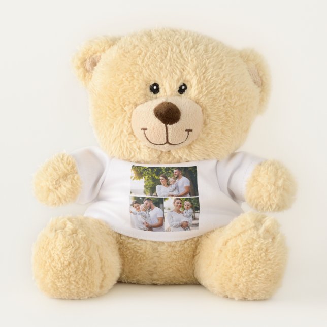 Design Your Own 3 Photo Collage Teddy Bear (Front)