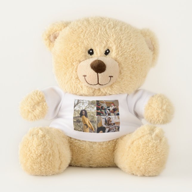 Design Your Own 3 Photo Collage Teddy Bear (Front)