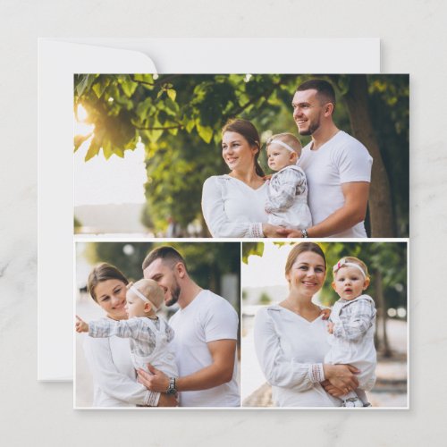 Design Your Own 3 Photo Collage Thank You Card