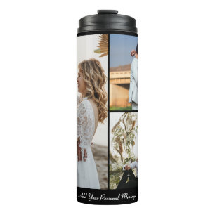 Design Your Own 3 Photo Collage Thermal Tumbler