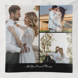 Design Your Own 3 Photo Collage Trinket Tray