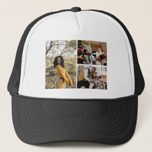 Design Your Own 3 Photo Collage Trucker Hat