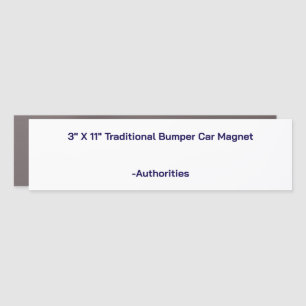 Design Your Own 3" X 11" Traditional Bumper Car Magnet