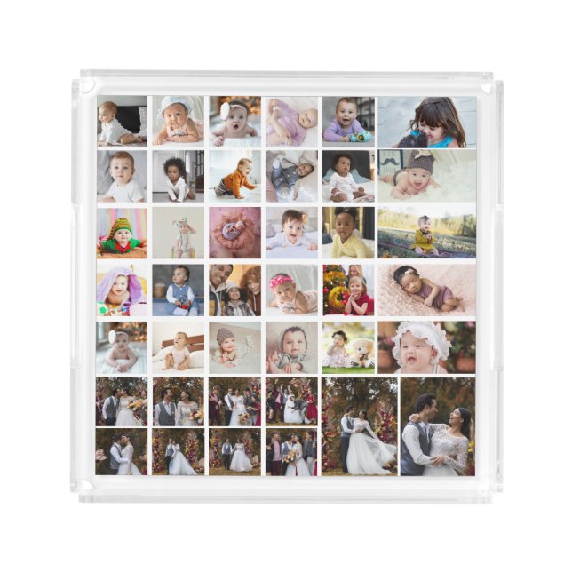 Design Your Own 40 Photo Collage Acrylic Tray (Front)