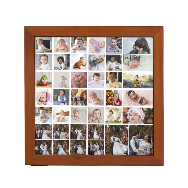 Design Your Own 40 Photo Collage Desk Organizer (Front)