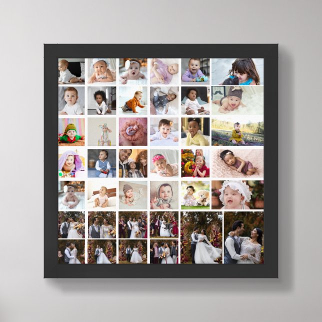 Design Your Own 40 Photo Collage Framed Art (Framed Front)