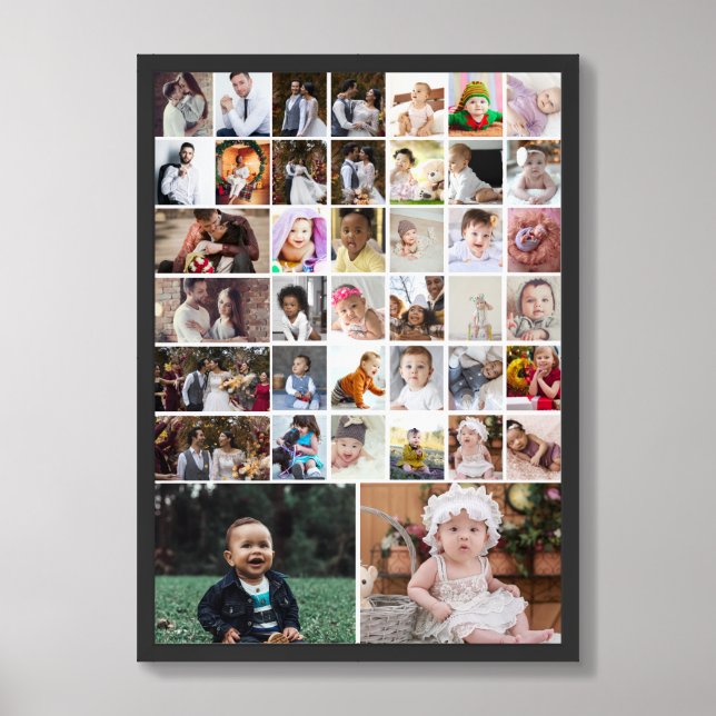 Design Your Own 40 Photo Collage Framed Art (Framed Front)