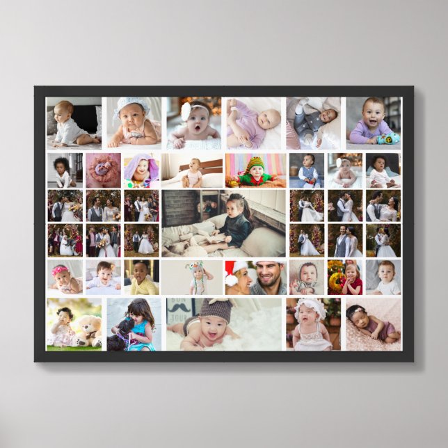Design Your Own 40 Photo Collage Framed Art (Framed Front)