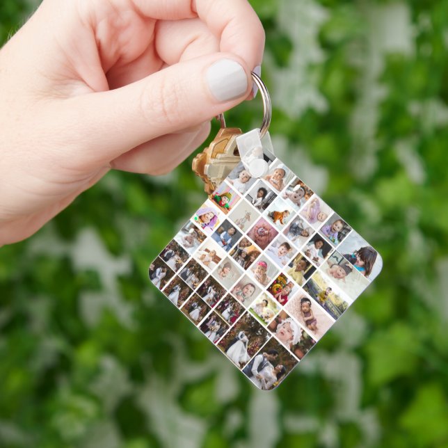 Design Your Own 40 Photo Collage Keychain (Hand)