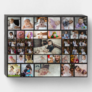 Design Your Own 40 Photo Collage Wooden Box Sign