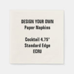 Design Your Own 4.75&quot; Ecru Cocktail Napkins Standa at Zazzle