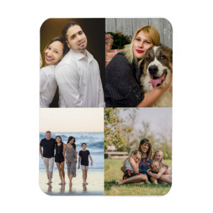 Design Your Own 4 Family Photo Collage  Magnet