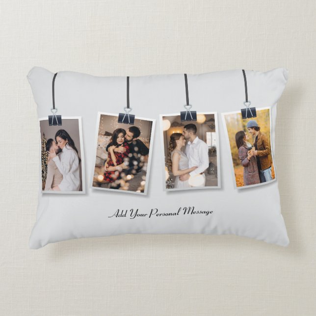 Design Your Own 4 Photo Collage  Accent Pillow (Front)