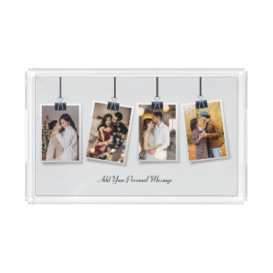Design Your Own 4 Photo Collage Acrylic Tray