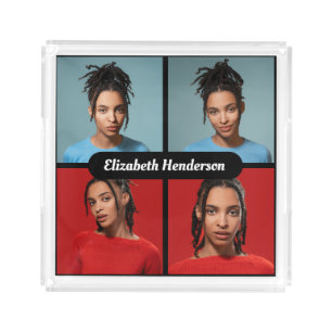 Design Your Own 4 Photo Collage Acrylic Tray