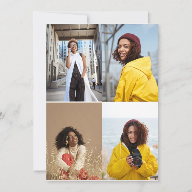 Design Your Own 4 Photo Collage Announcement (Front)