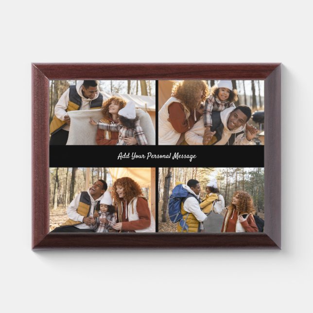 Design Your Own 4 Photo Collage Award Plaque (Horizontal)