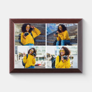 Design Your Own 4 Photo Collage Award Plaque